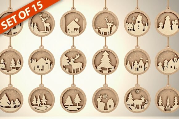 Download Christmas Tree Ornament Laser Cut Design - Premium Bundle
